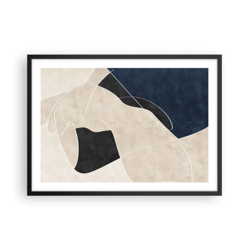 Plagát v čiernom ráme - Abstraktná kompozícia – kontrast farieb - 70x50 cm