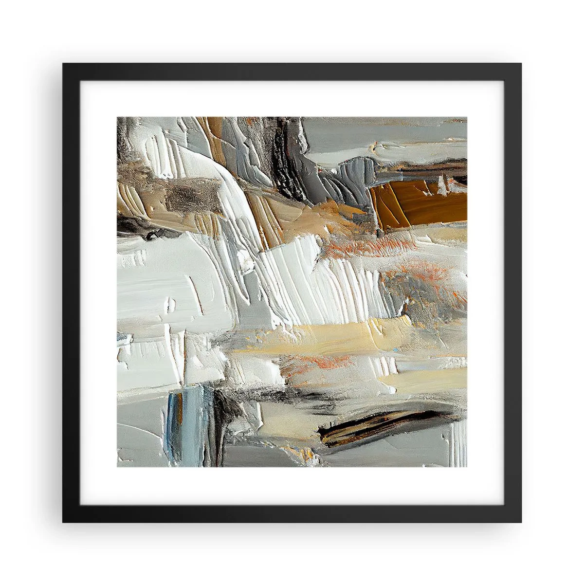 Plagát v čiernom ráme - Farebné nahromadenie - 40x40 cm