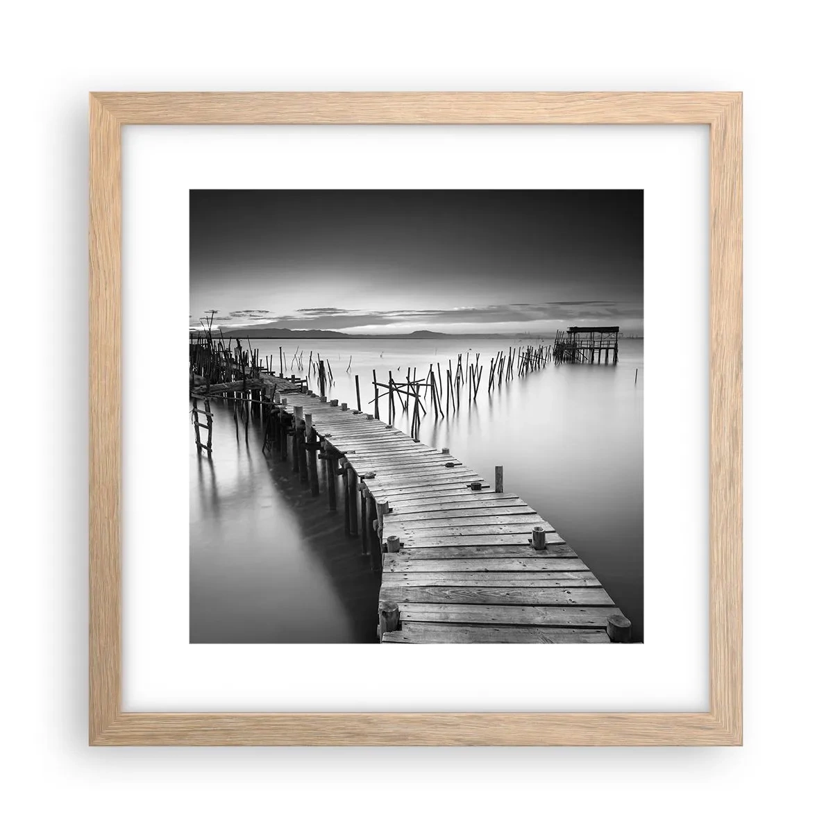 Plagát v ráme zo svetlého duba - Pokoj zabudnutého brehu - 30x30 cm