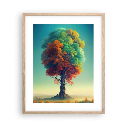 Plagát v ráme zo svetlého duba - Dub – otec prírody - 40x50 cm