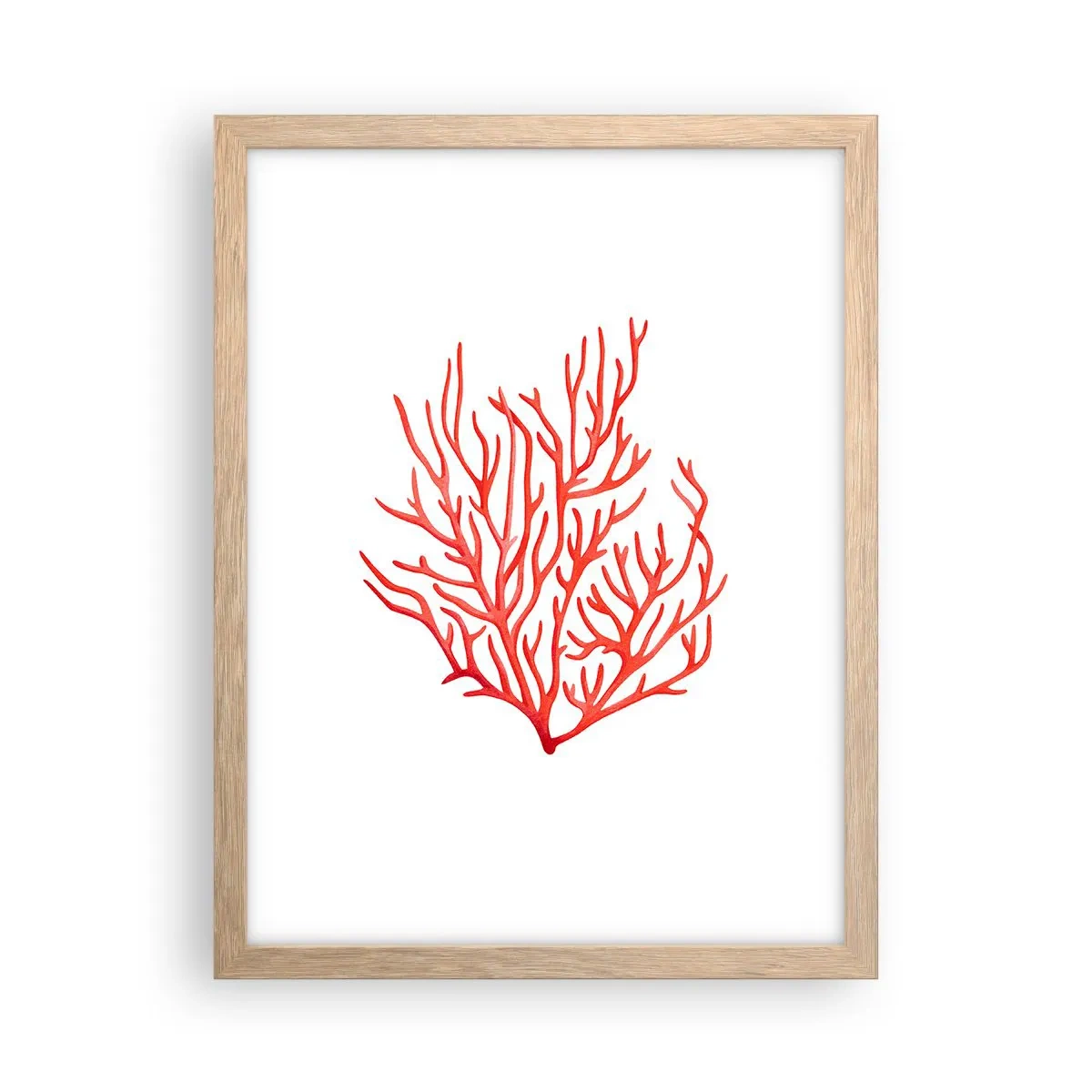Plagát v ráme zo svetlého duba - Koralový filigrán - 30x40 cm
