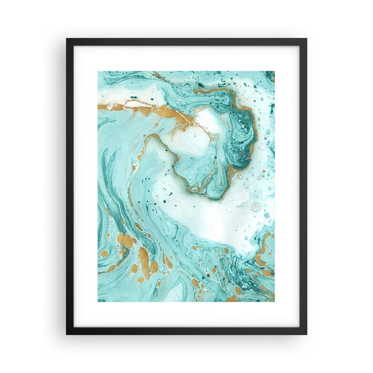 Plagát v čiernom ráme - Pod veľkou vlnou z epochy Edo - 40x50 cm