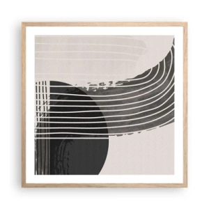 Plagát v ráme zo svetlého duba - Tam a späť - 60x60 cm