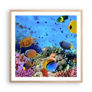 Plagát v ráme zo svetlého duba - Čo vieme o živote… - 60x60 cm