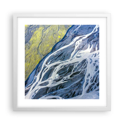 Plagát v bielom ráme - Jaskynné maľby prírody - 40x40 cm