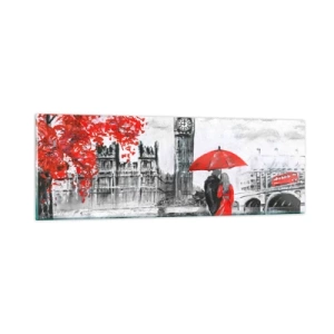 Obraz na skle - Zamilovaní do Londýna - 90x30 cm