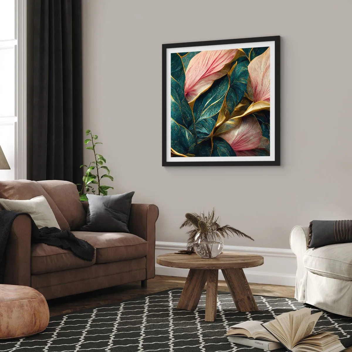 Plagát v čiernom ráme - Prirodzená elegancia a štýl - 50x50 cm