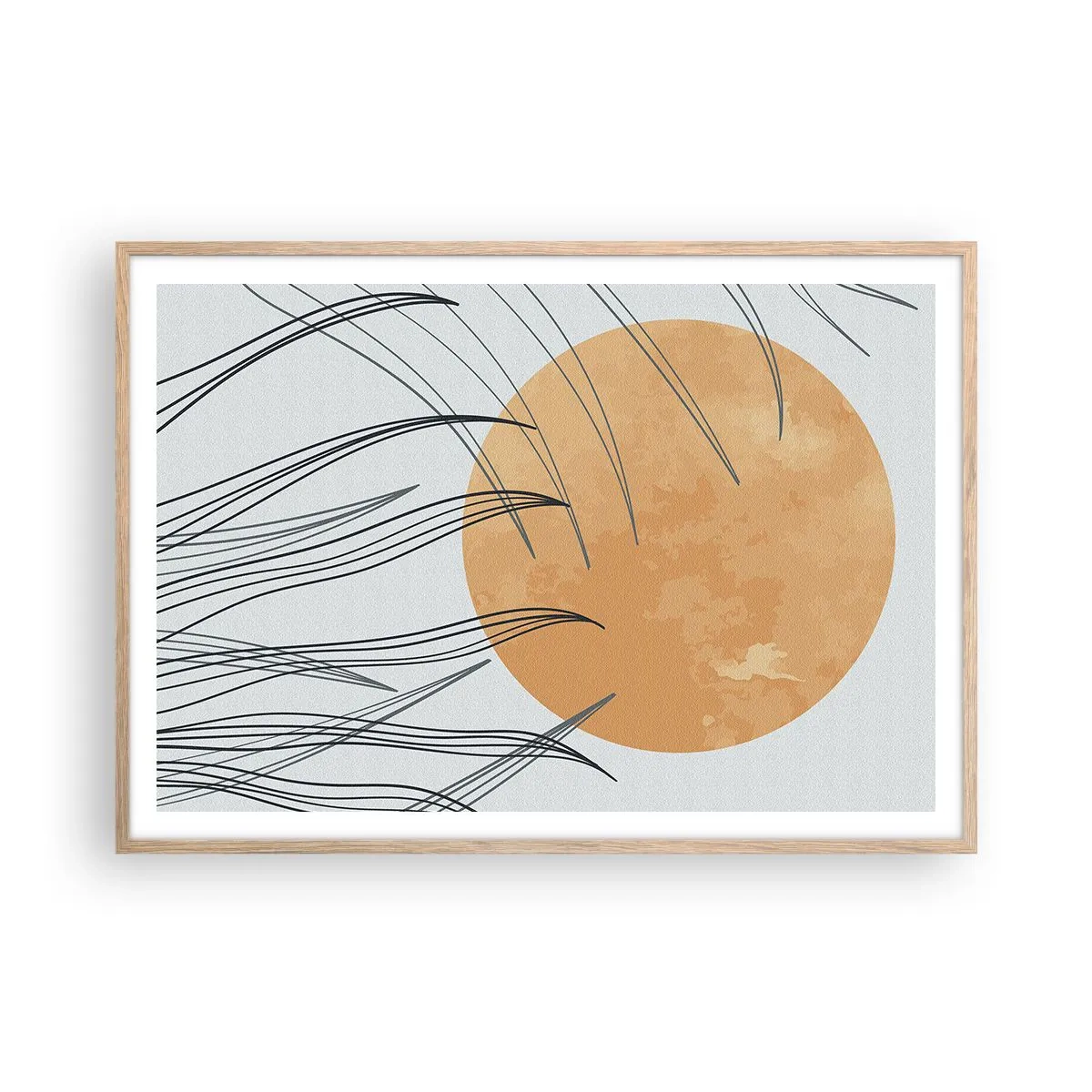 Plagát v ráme zo svetlého duba - Vždy ku slnku - 100x70 cm