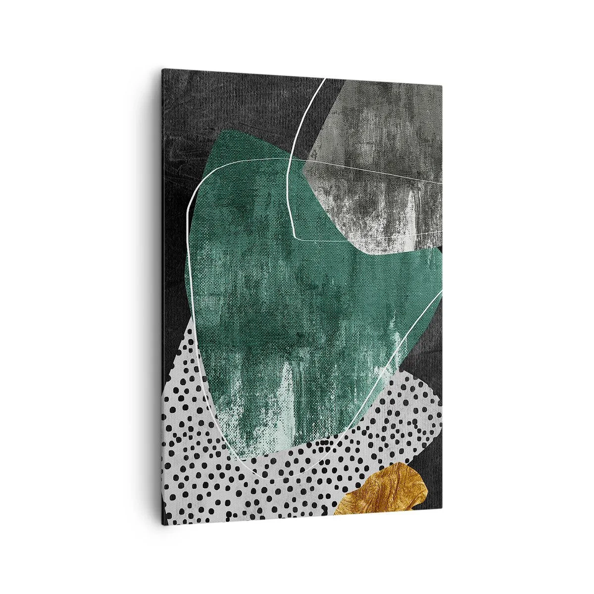 Obraz na plátne - Farebná abstrakcia so zlatou vločkou - 70x100 cm