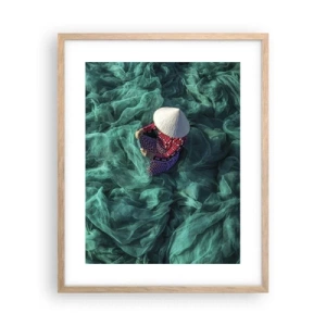 Plagát v ráme zo svetlého duba - V mori sietí - 40x50 cm