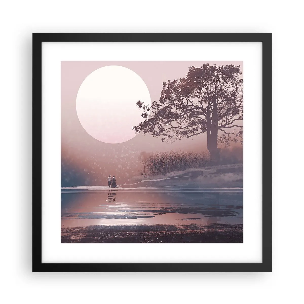 Plagát v čiernom ráme - Nočné zázraky - 40x40 cm