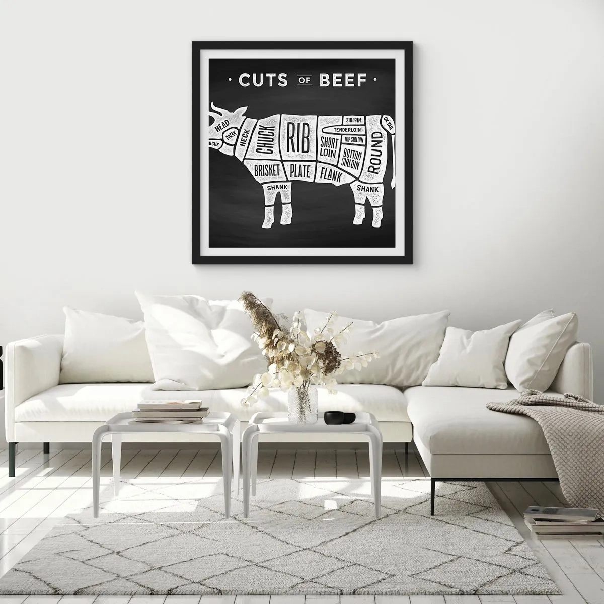 Plagát v čiernom ráme - Šlabikár mäsiara - 30x30 cm