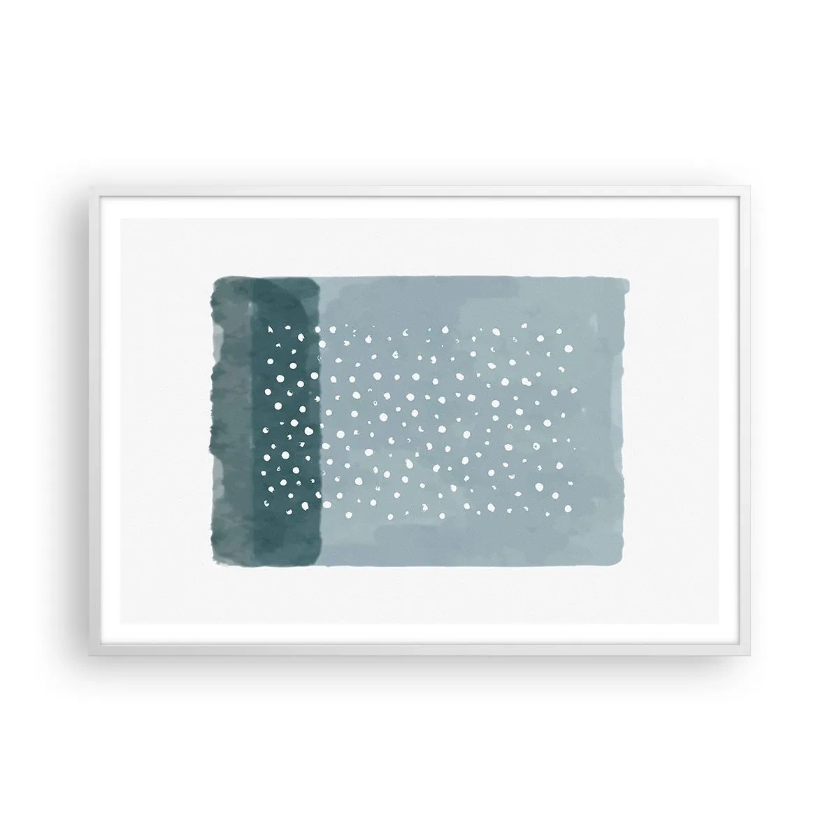 Plagát v bielom ráme - Pestované na modrej - 100x70 cm