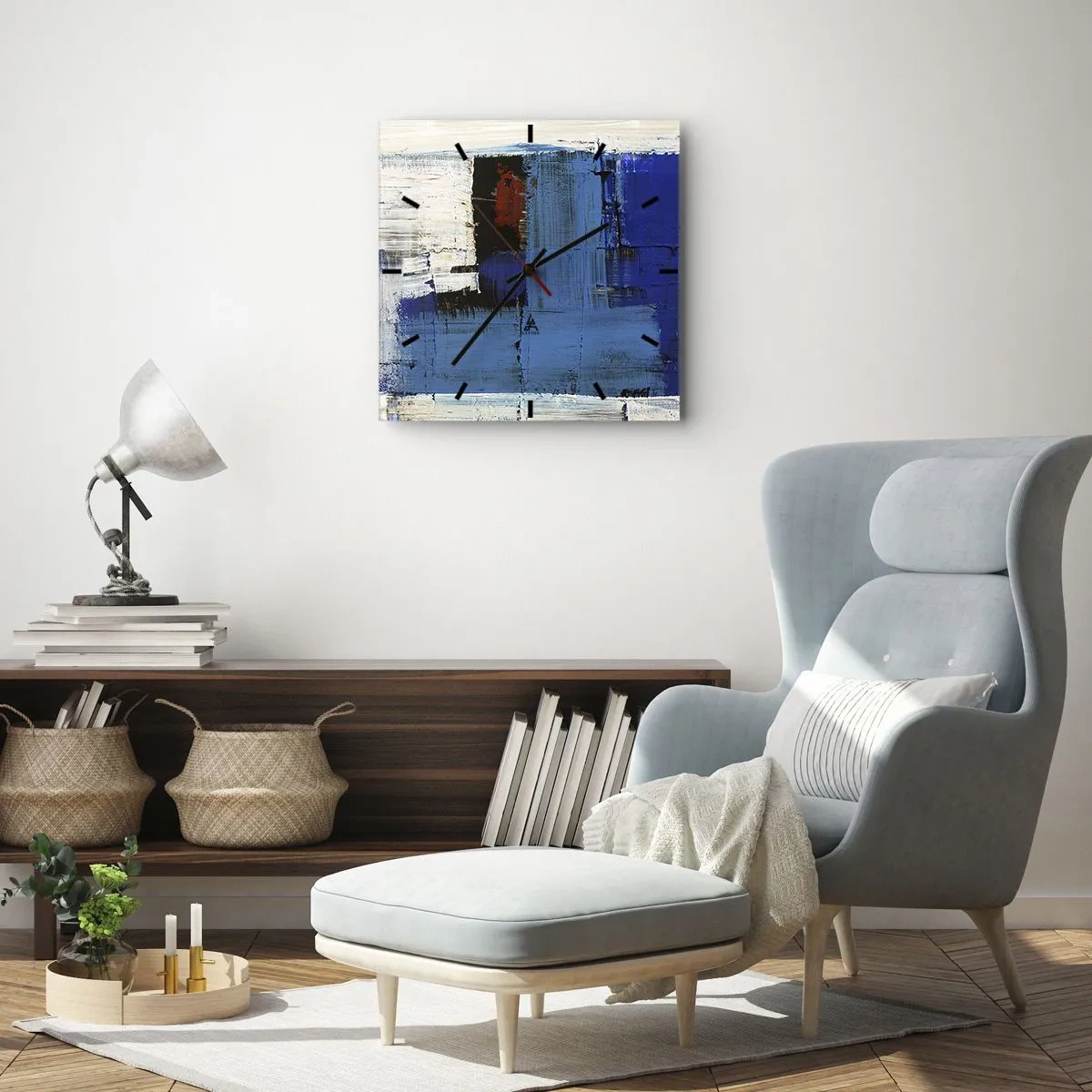 Nástenné hodiny - Tajomstvo modrej - 30x30 cm