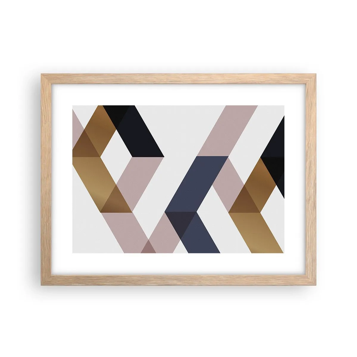 Plagát v ráme zo svetlého duba - Roviny a uhly - 40x30 cm