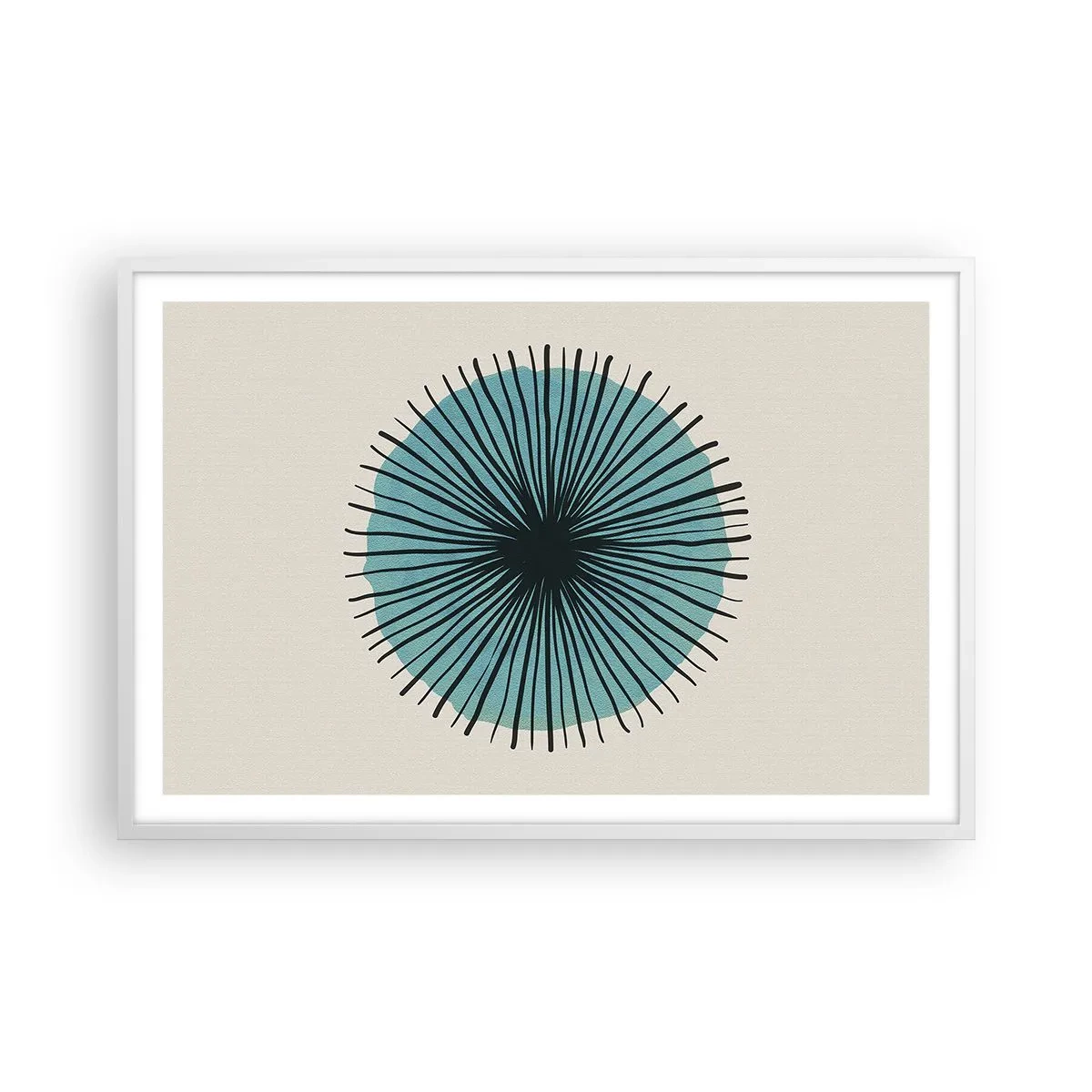 Plagát v bielom ráme - Žiariaca modrá - 91x61 cm