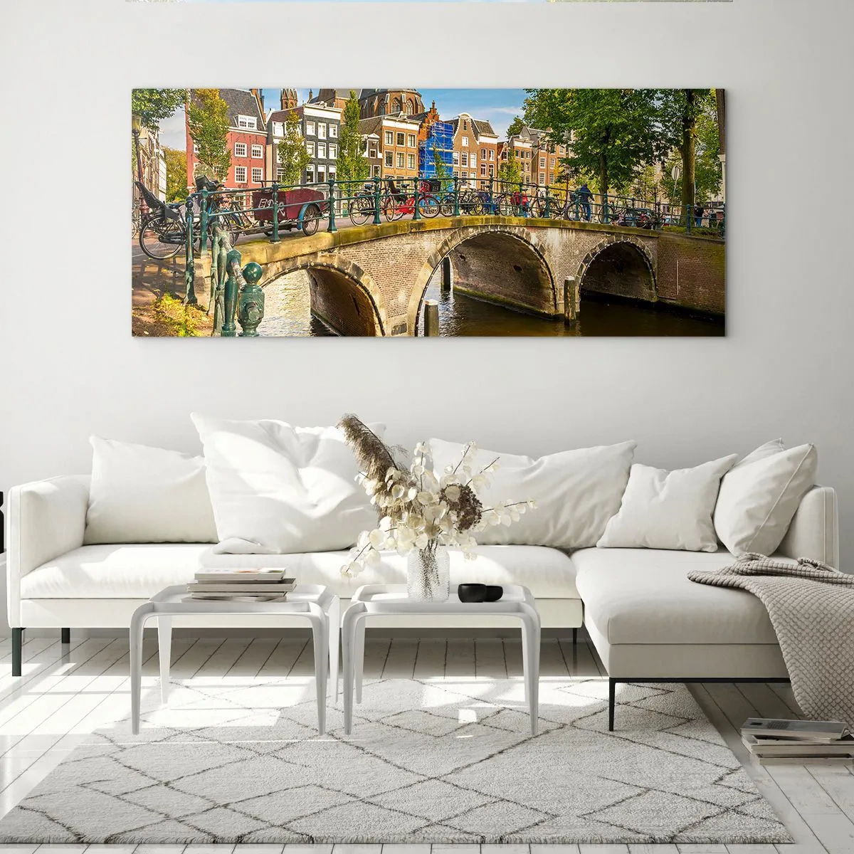 Obraz na skle - Jar pri kanáli - 100x40 cm
