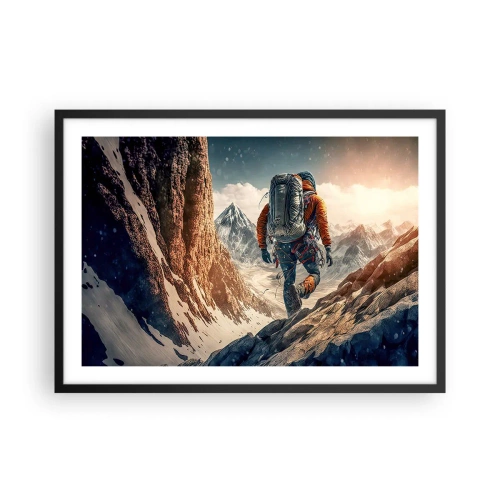 Plagát v čiernom ráme - Osamelý bojovník - 70x50 cm