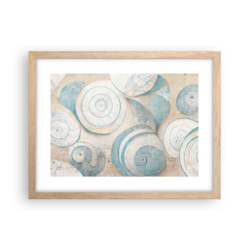 Plagát v ráme zo svetlého duba - Čo skrýva mušľa? - 40x30 cm