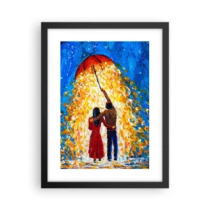 Plagát v čiernom ráme - Mágia daždivého večera? - 30x40 cm