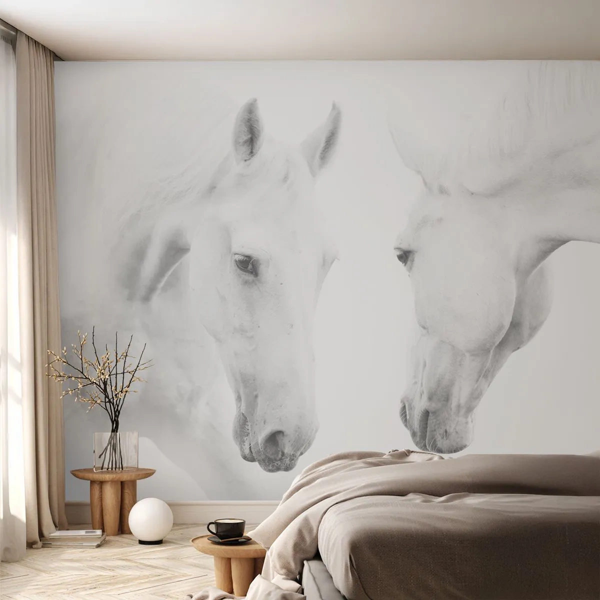 Fototapeta Premium Canvas - Je to priateľstvo…? - Kone, Príroda, Zvieratá - 150x105 cm