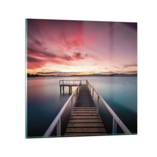 Obraz na skle - Jemný plameň večera - 60x60 cm