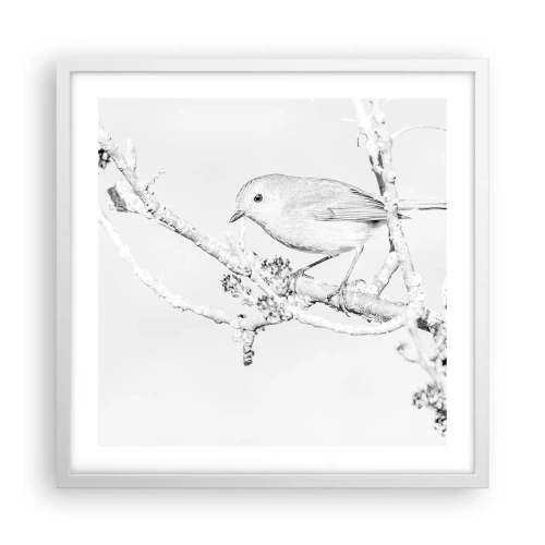Plagát v bielom ráme - Zimné ráno - 50x50 cm