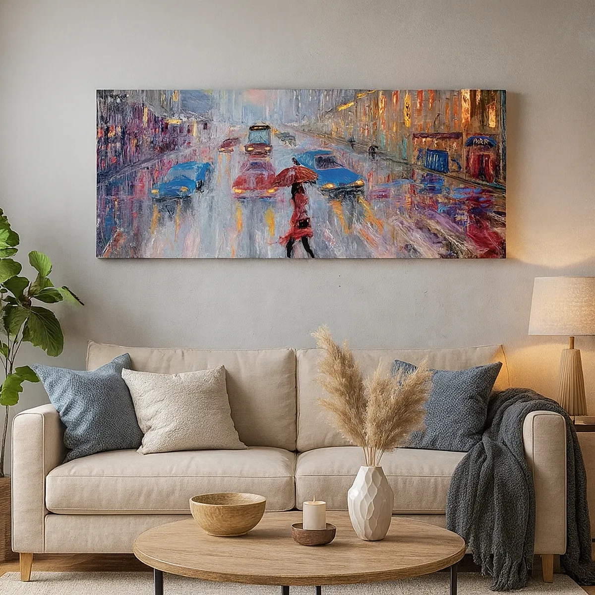 Obraz na plátne - Daždivé popoludnie v meste - 30x30 cm