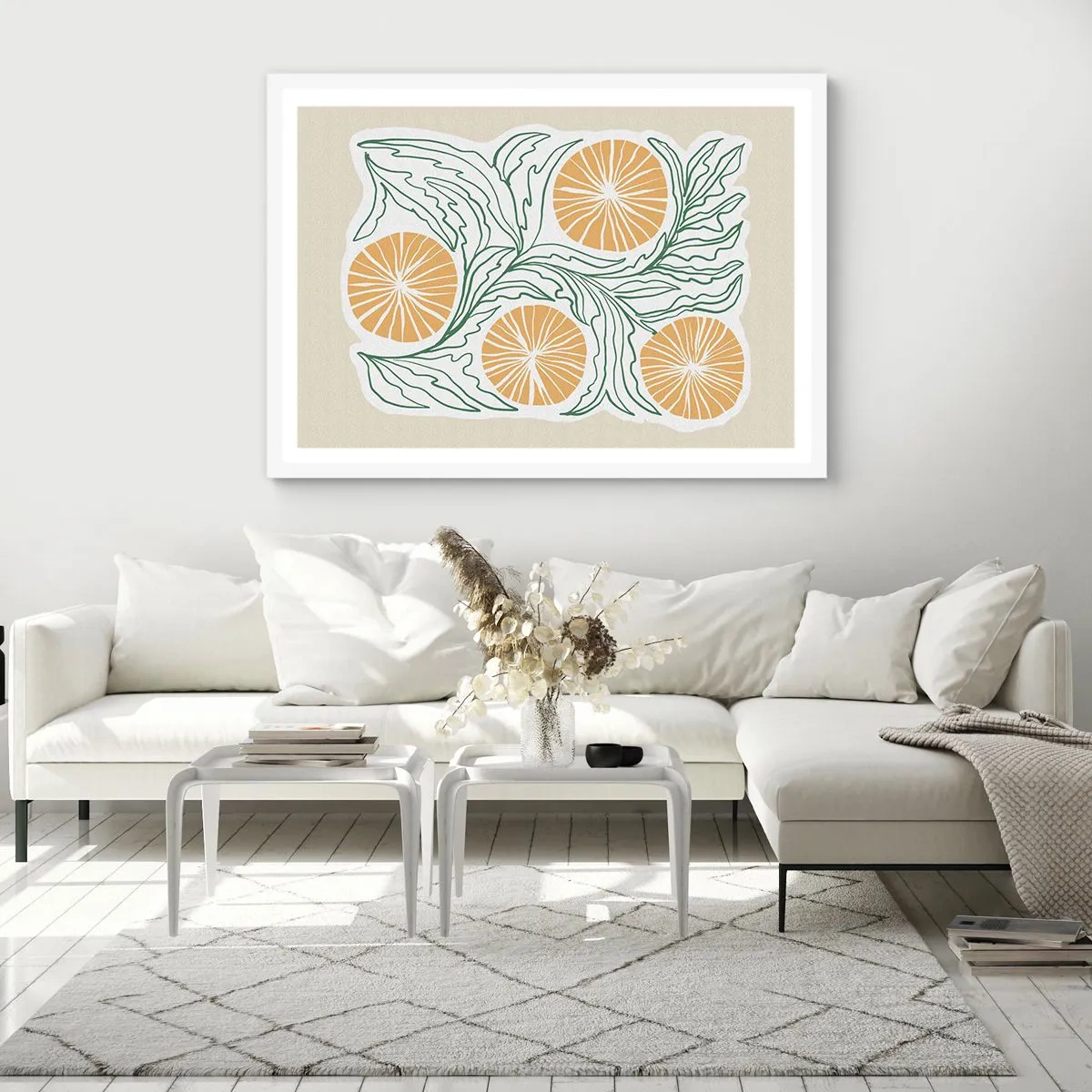 Plagát v bielom ráme - Etnicky s abstraktným nádychom - 50x40 cm