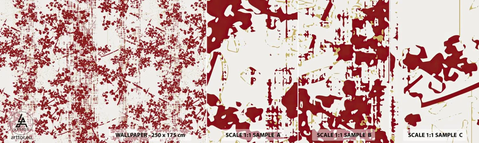 Vzorka samolepiacej fototapety Deluxe Sticker - Staré kaliko - Vo veku, Vzor, Kvety - 100x30 cm