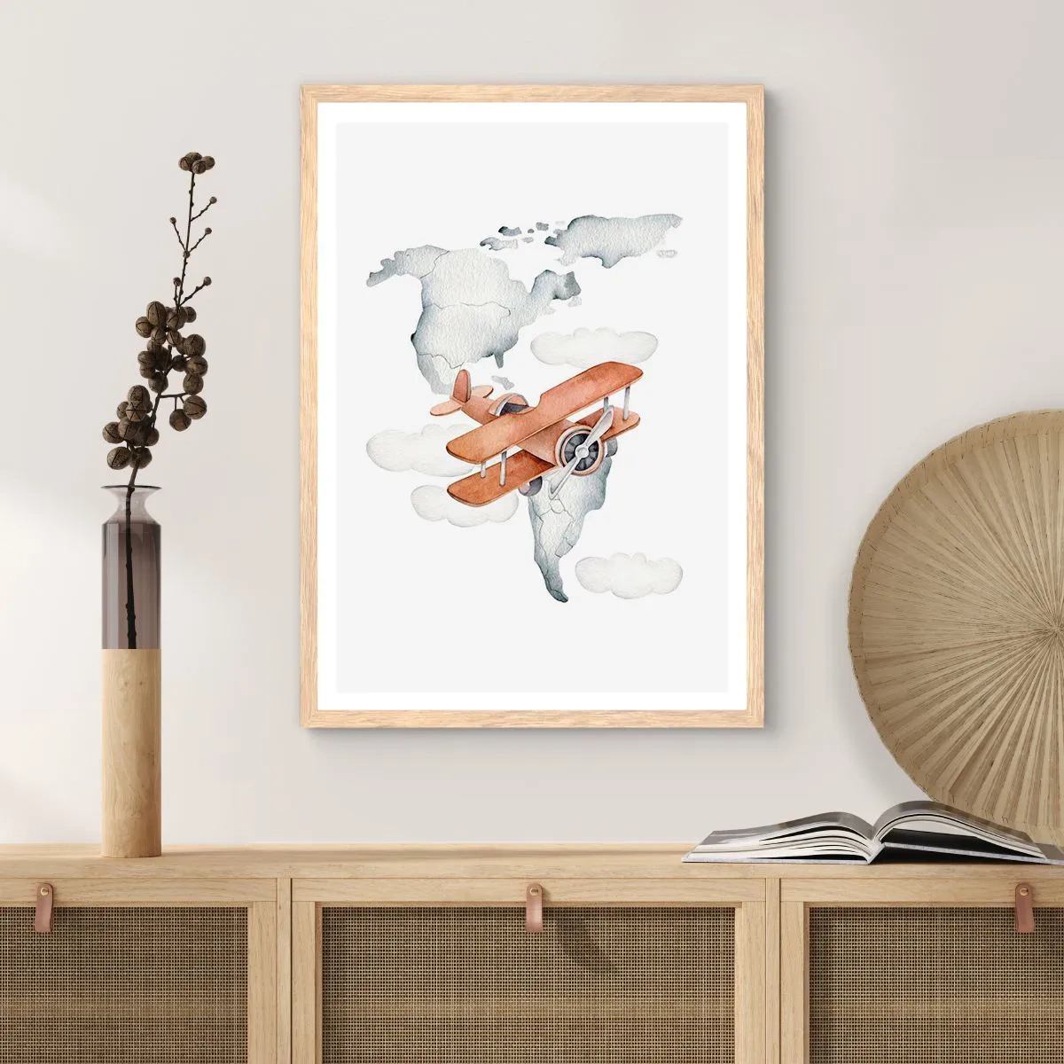 Plagát v ráme zo svetlého duba - V priekopníckom duchu - 70x100 cm