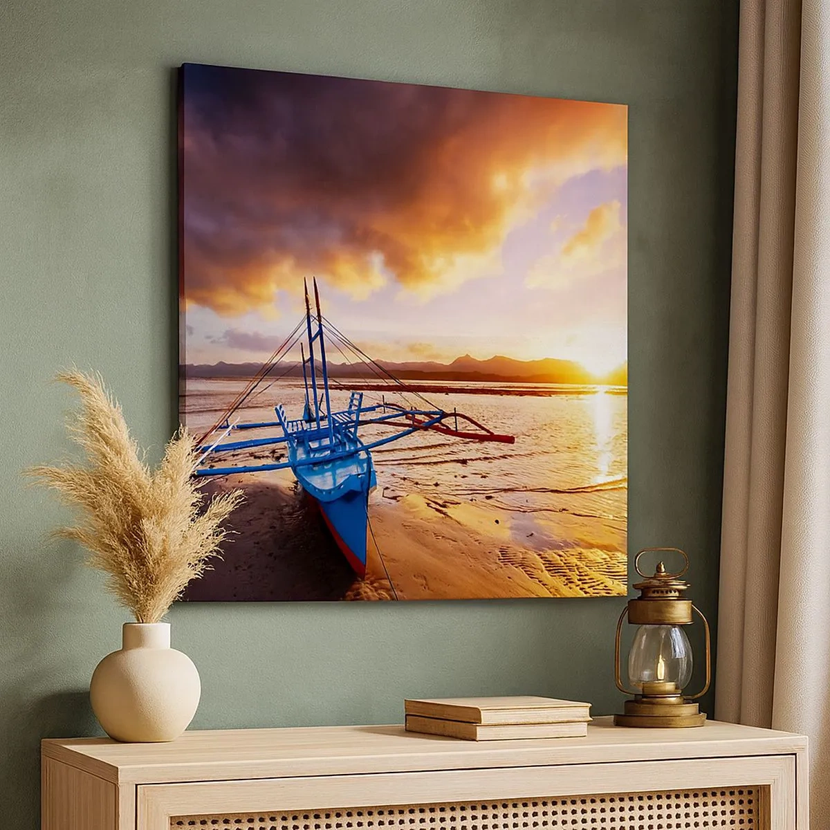 Obraz na plátne - Po celom dni sa natiahnuť na piesku - 30x30 cm