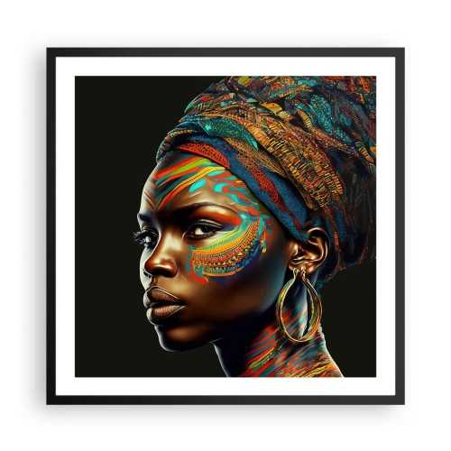 Plagát v čiernom ráme - Africká kráľovná - 60x60 cm