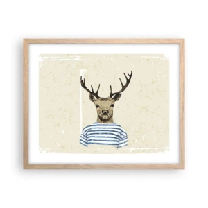 Plagát v ráme zo svetlého duba - Pretože mám rád pruhované košele! - 50x40 cm