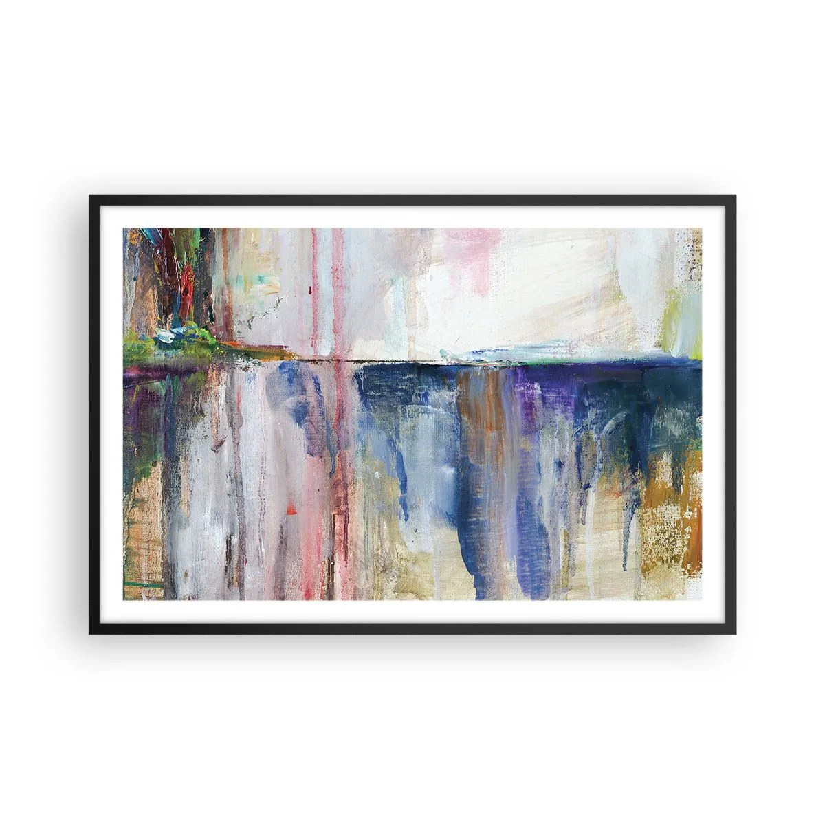 Plagát v čiernom ráme - Farebné dojmy a asociácie - 91x61 cm