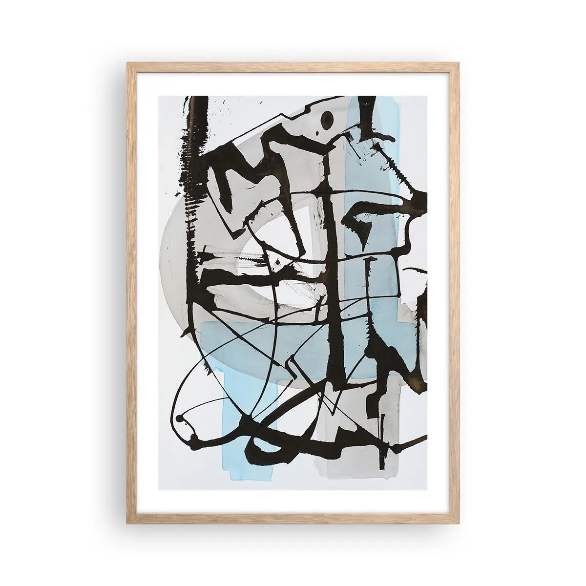 Plagát v ráme zo svetlého duba - Aj napriek tomu modrý - 50x70 cm