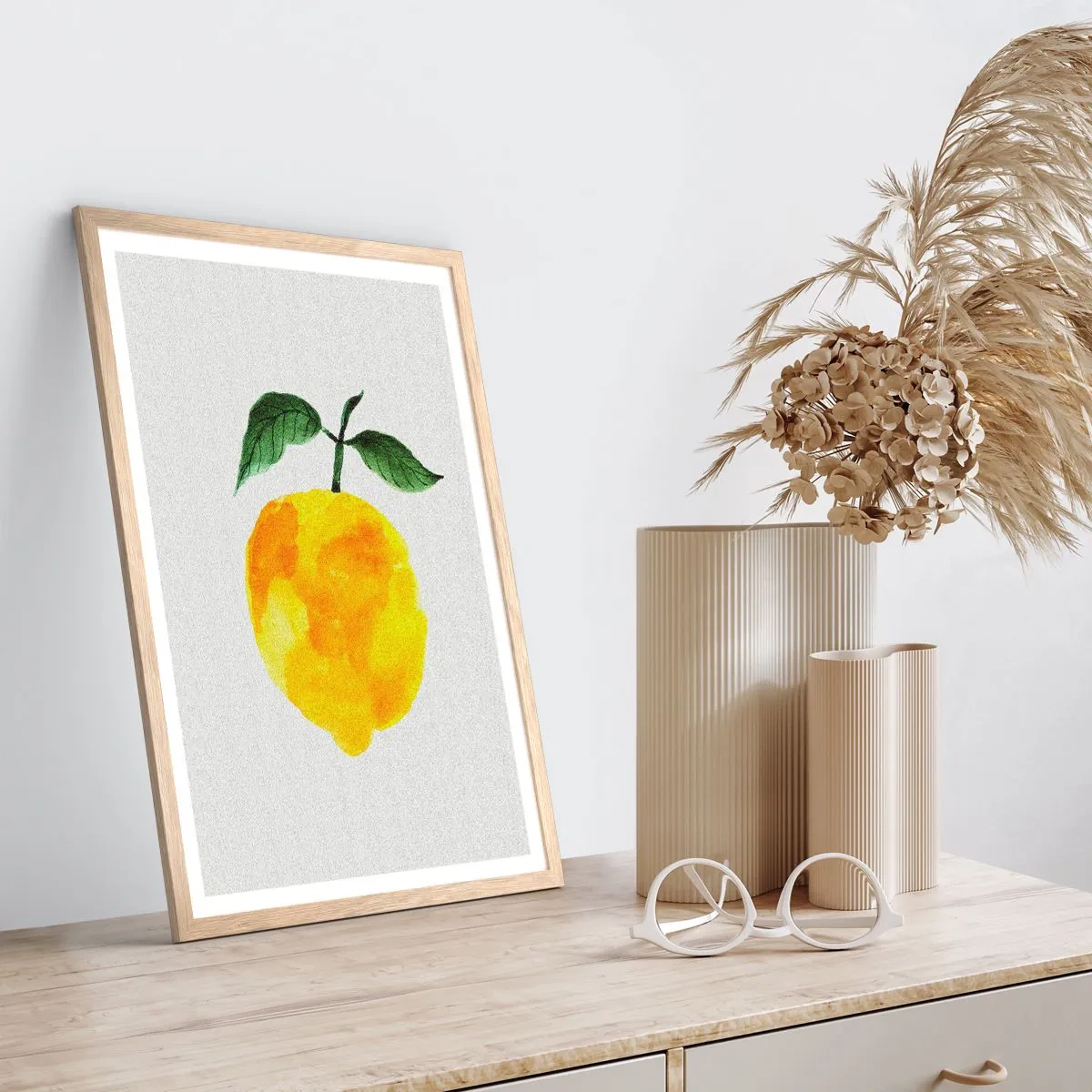 Plagát v ráme zo svetlého duba - Ako spoznať chuť slnka - 61x91 cm