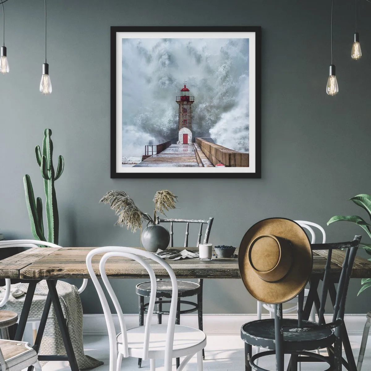 Plagát v čiernom ráme - Hukot vody, šum vetra - 30x30 cm