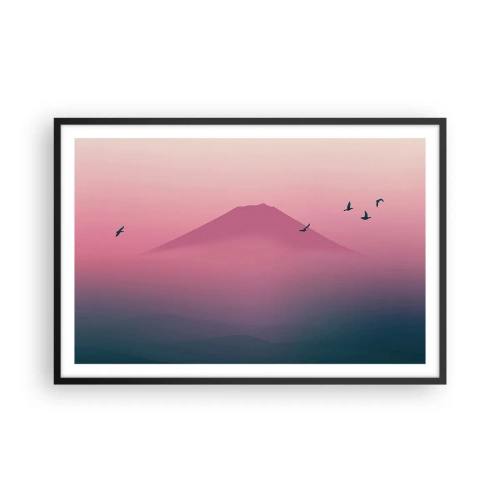 Plagát v čiernom ráme - Pútnici nad oblakmi - 91x61 cm