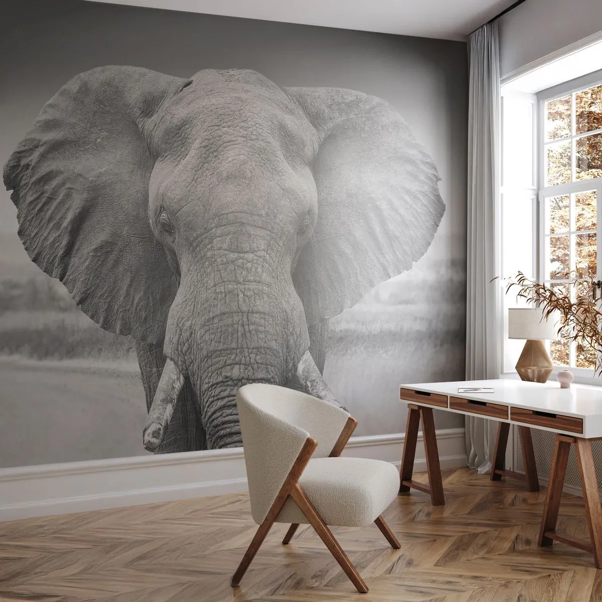 Fototapeta Premium Sand - Vitajte v mojom svete - Slon, Afriky, Zvieratá - 350x256 cm