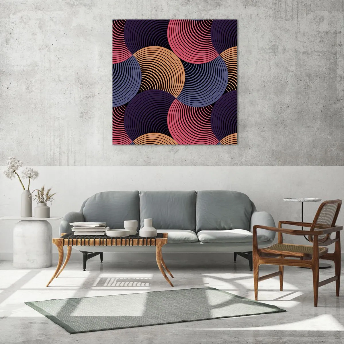 Obraz na skle - V kruhovom rytme - 60x60 cm