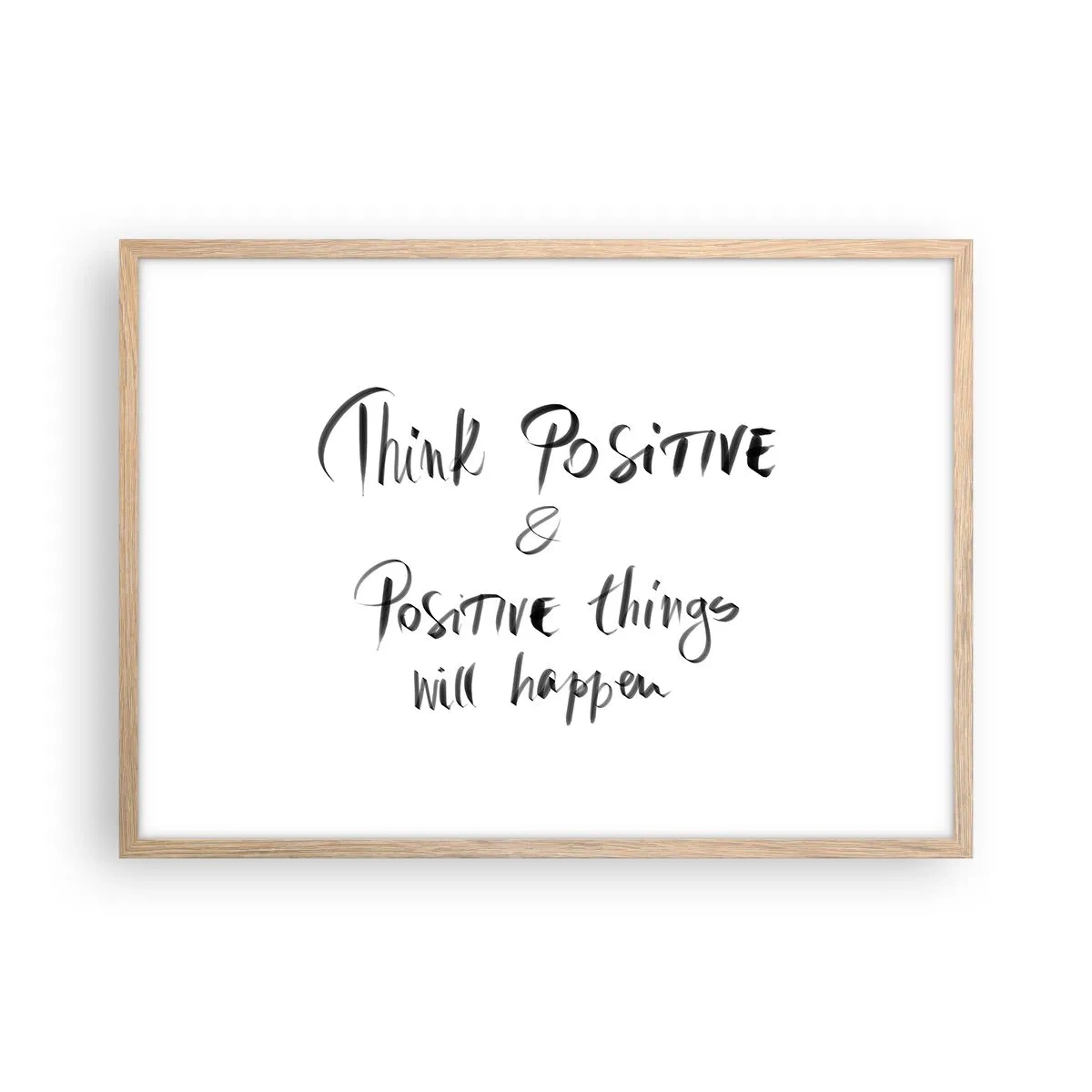 Plagát v ráme zo svetlého duba - Ako žiť? - 70x50 cm