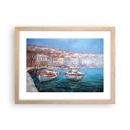 Plagát v ráme zo svetlého duba - Taliansky záliv - 40x30 cm