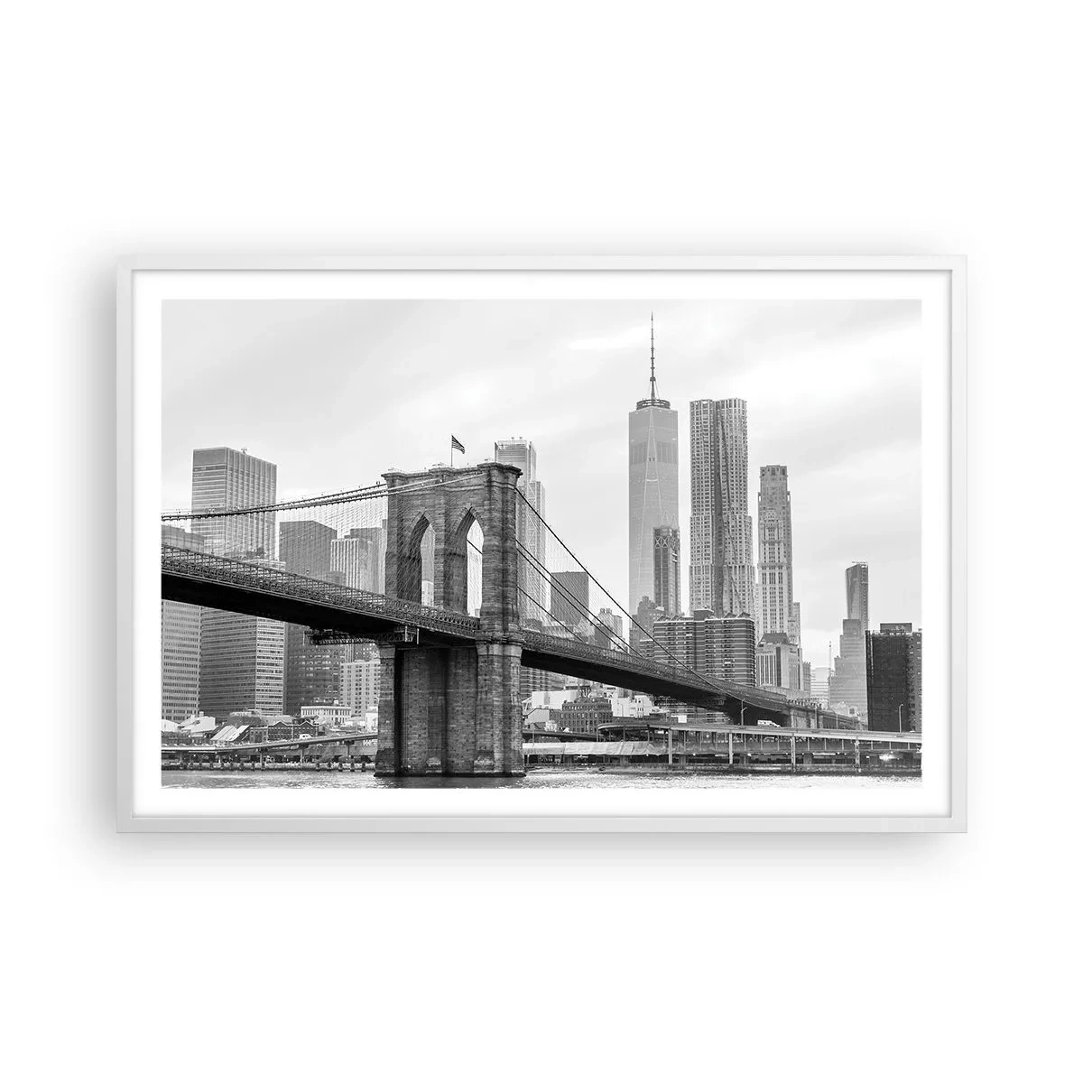 Plagát v bielom ráme - Newyorské zázraky - 91x61 cm