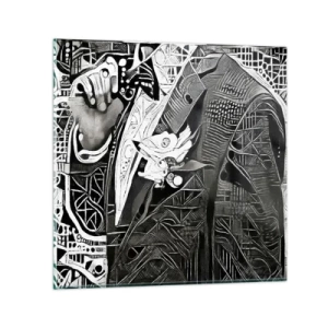 Obraz na skle - Iba zdanlivo šedý človek - 40x40 cm