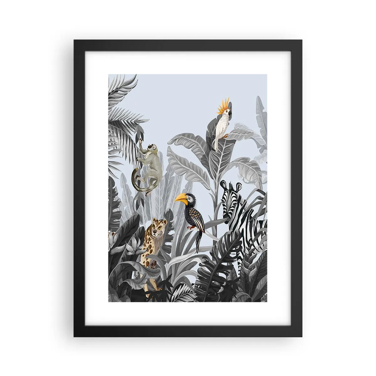 Plagát v čiernom ráme - Africká rozprávka - 30x40 cm