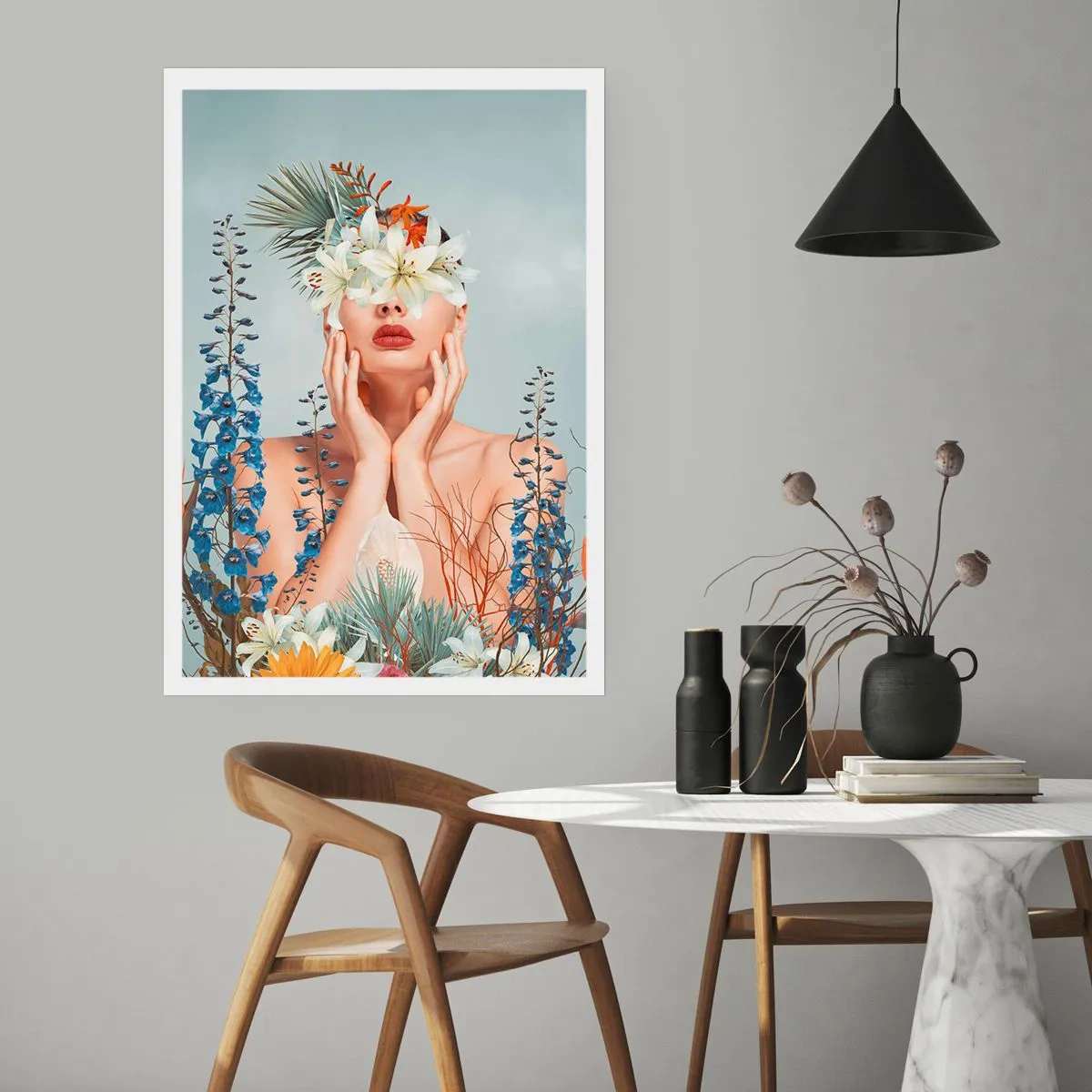 Plagát - Žena – kvetina - 40x50 cm
