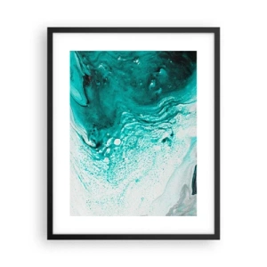Plagát v čiernom ráme - Prepadnúť sa v bielej a tyrkysovej - 40x50 cm