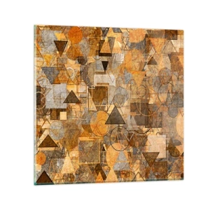 Obraz na skle - Svet zachytený do tvaru - 30x30 cm