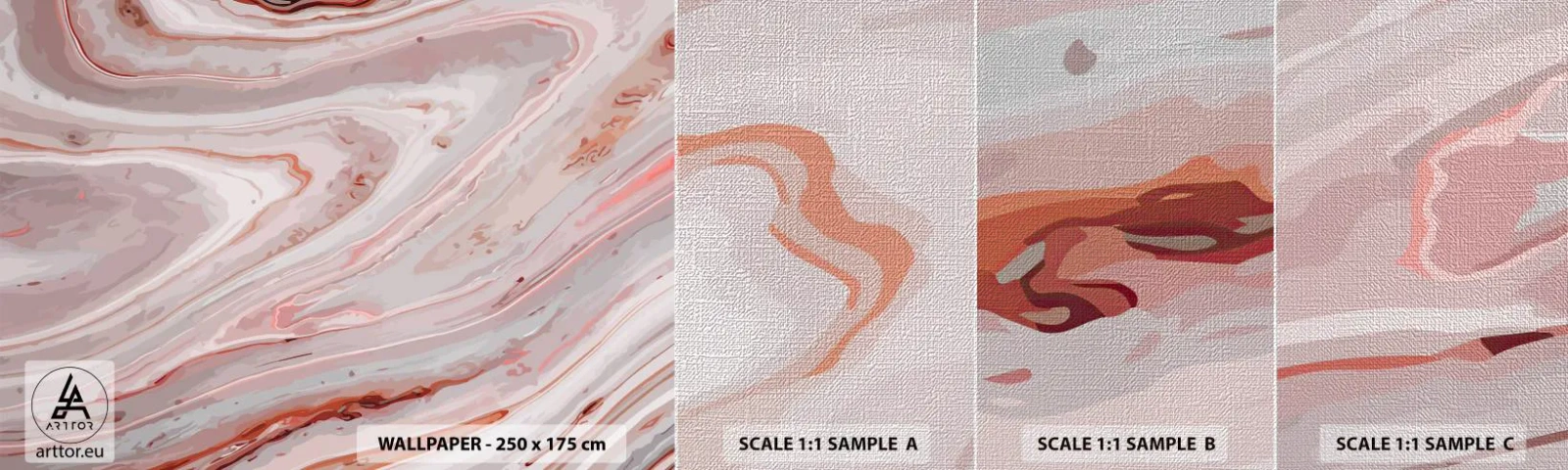 Vzorka fototapety Premium Canvas - Tekutá ružová - Abstrakcia, Kus, Moderný vzor - 100x30 cm